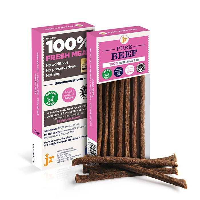 JR 100% Pure Beef Sticks Dog Treats 50g