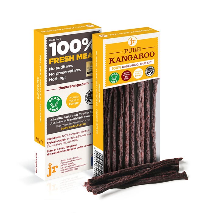 JR 100% Pure Kangaroo Sticks Dog Treats 50g